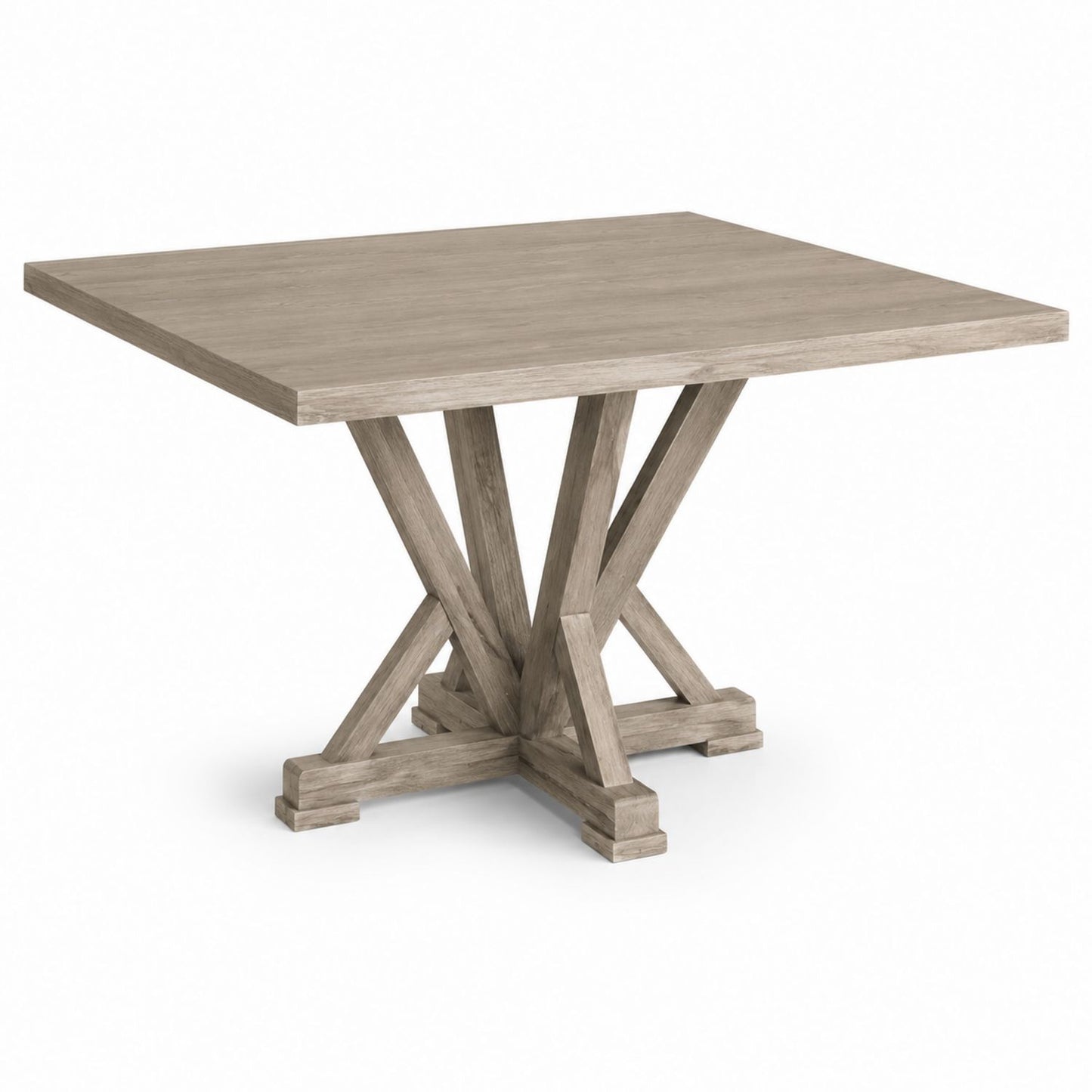 Square Solid Wood Dining Table Light Brown 120cm