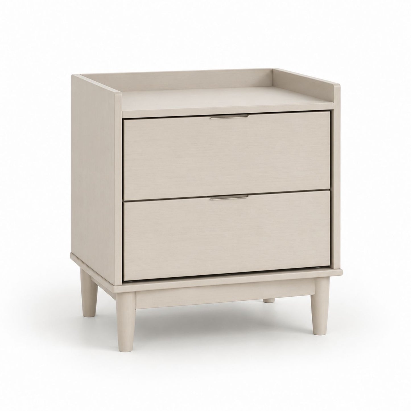 2-Drawer Engineered Wood Nightstand Natural Beige 50x40x60 cm
