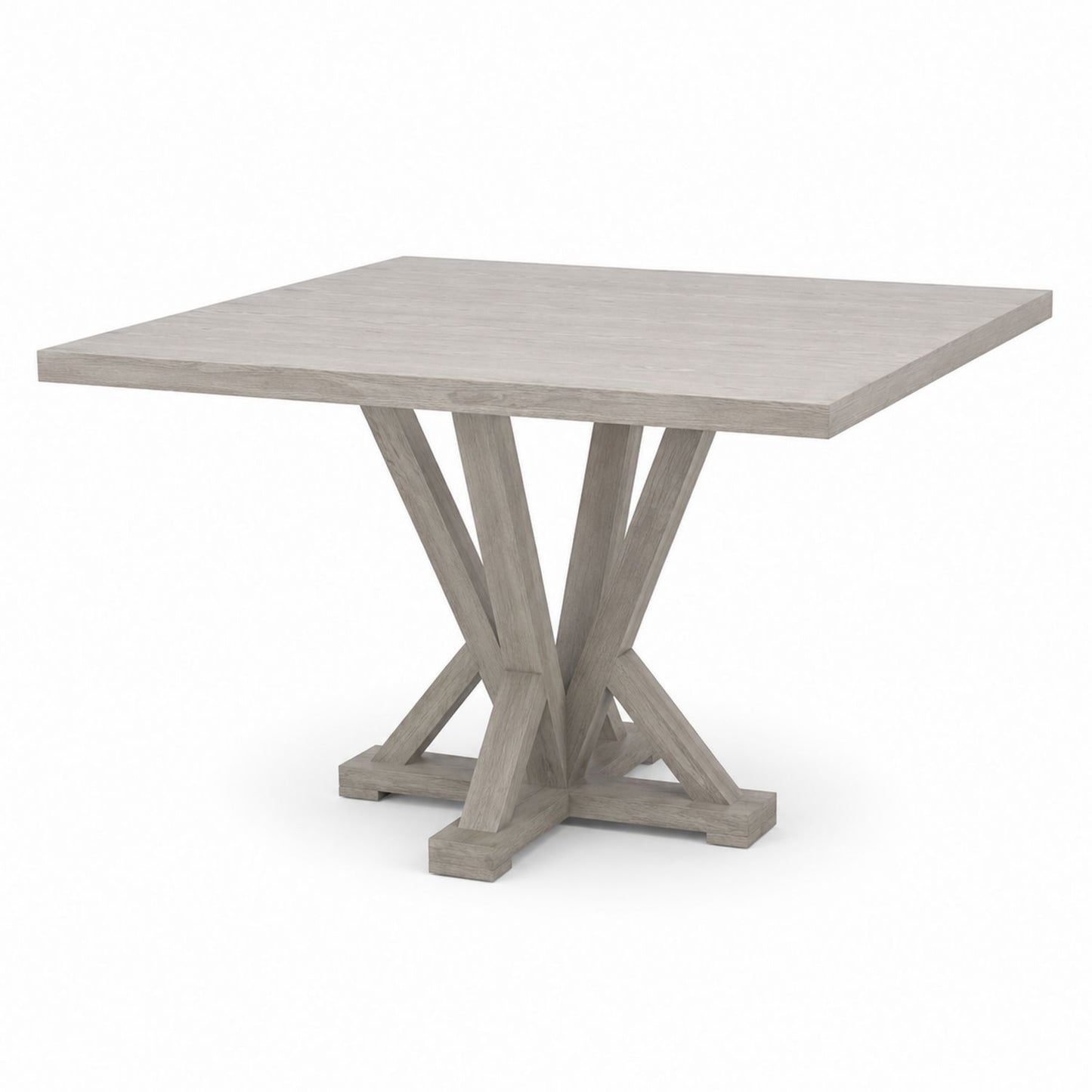 Square Wood Dining Table with Pedestal Base Gray 100x100x76 cm