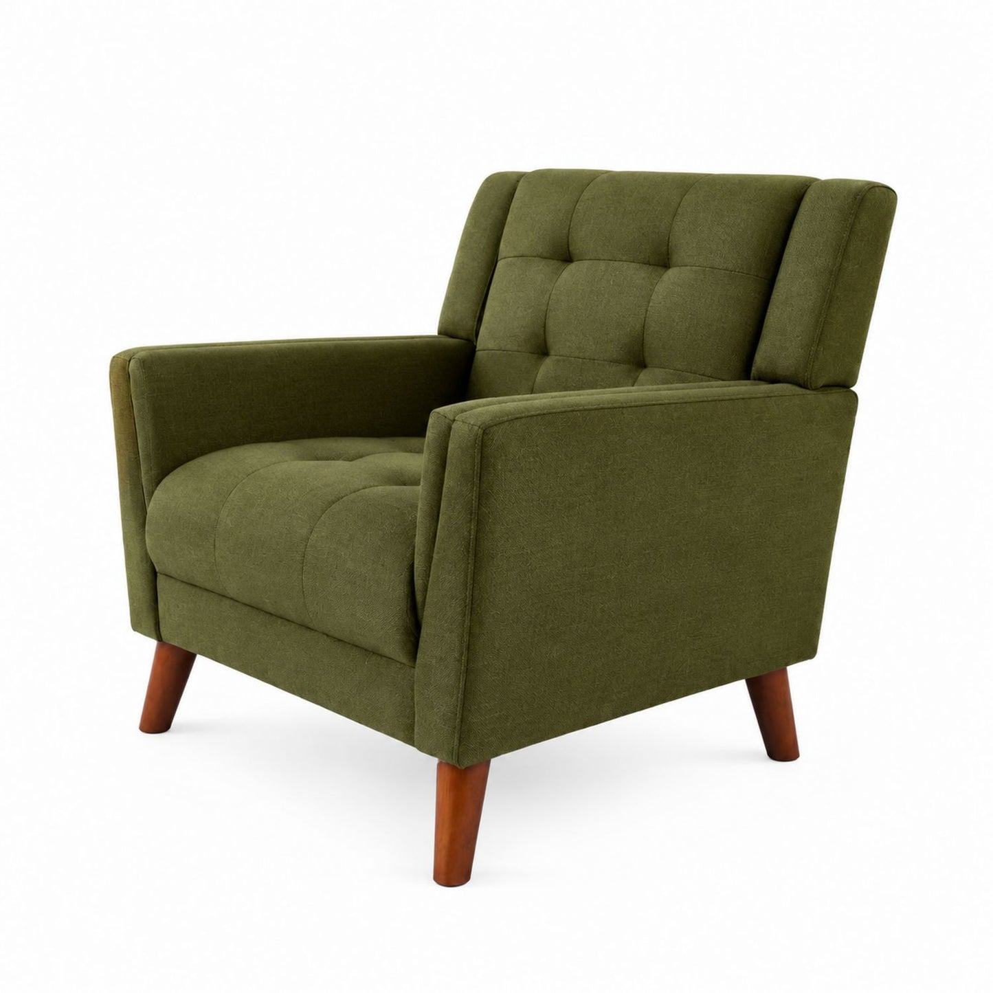 Mid-Century Modern Polyester Armchair Green 81cm x 76cm x 86cm