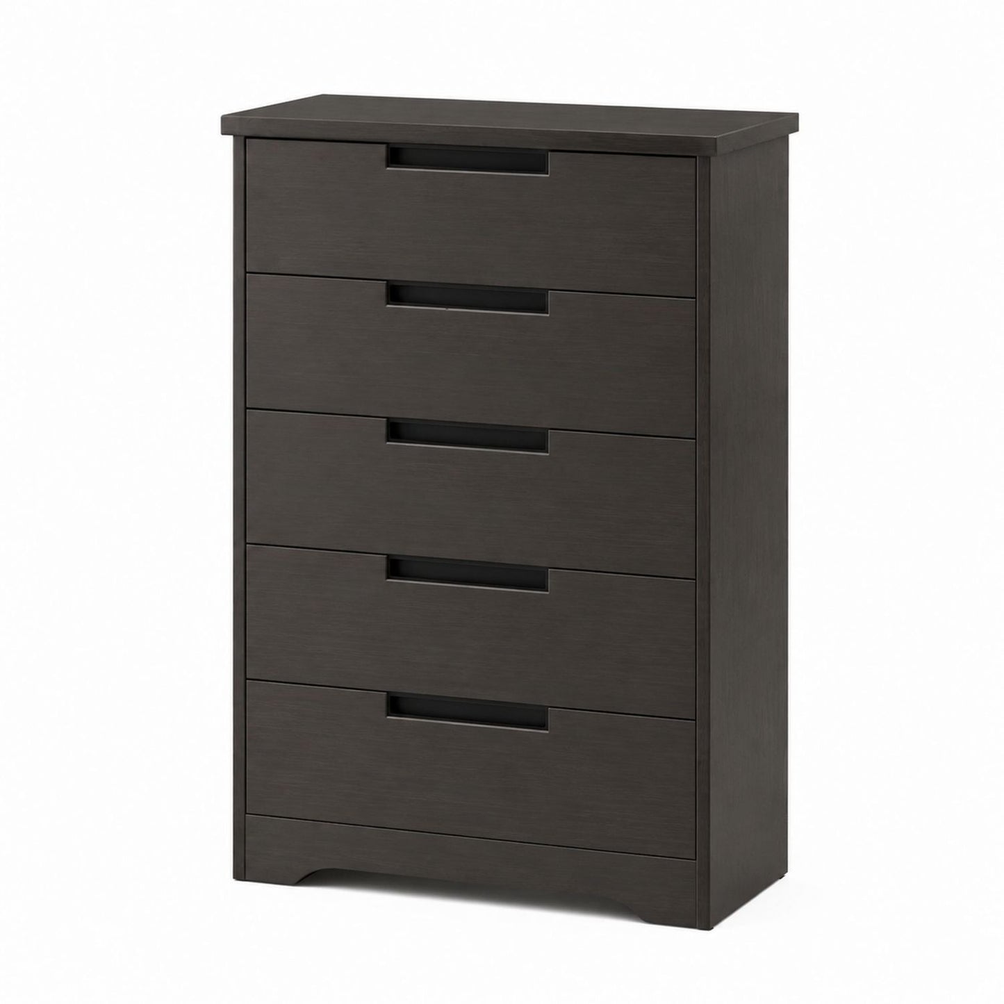 5 Drawer Engineered Wood Chest Black 45.7cm Depth