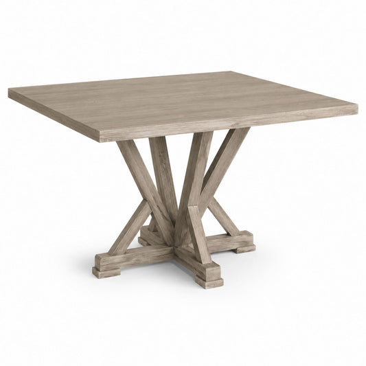 Square Solid Wood Dining Table Light Brown 120cm