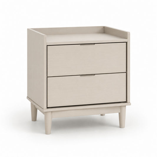 2-Drawer Engineered Wood Nightstand Natural Beige 50x40x60 cm