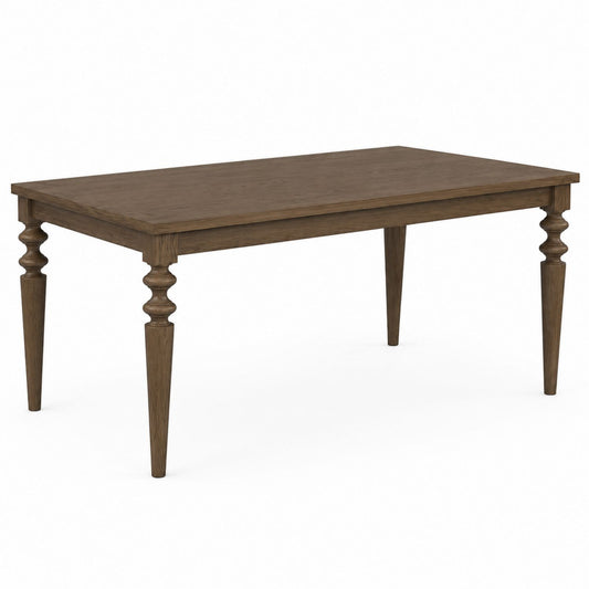 Rectangular Solid Wood Dining Table Brown