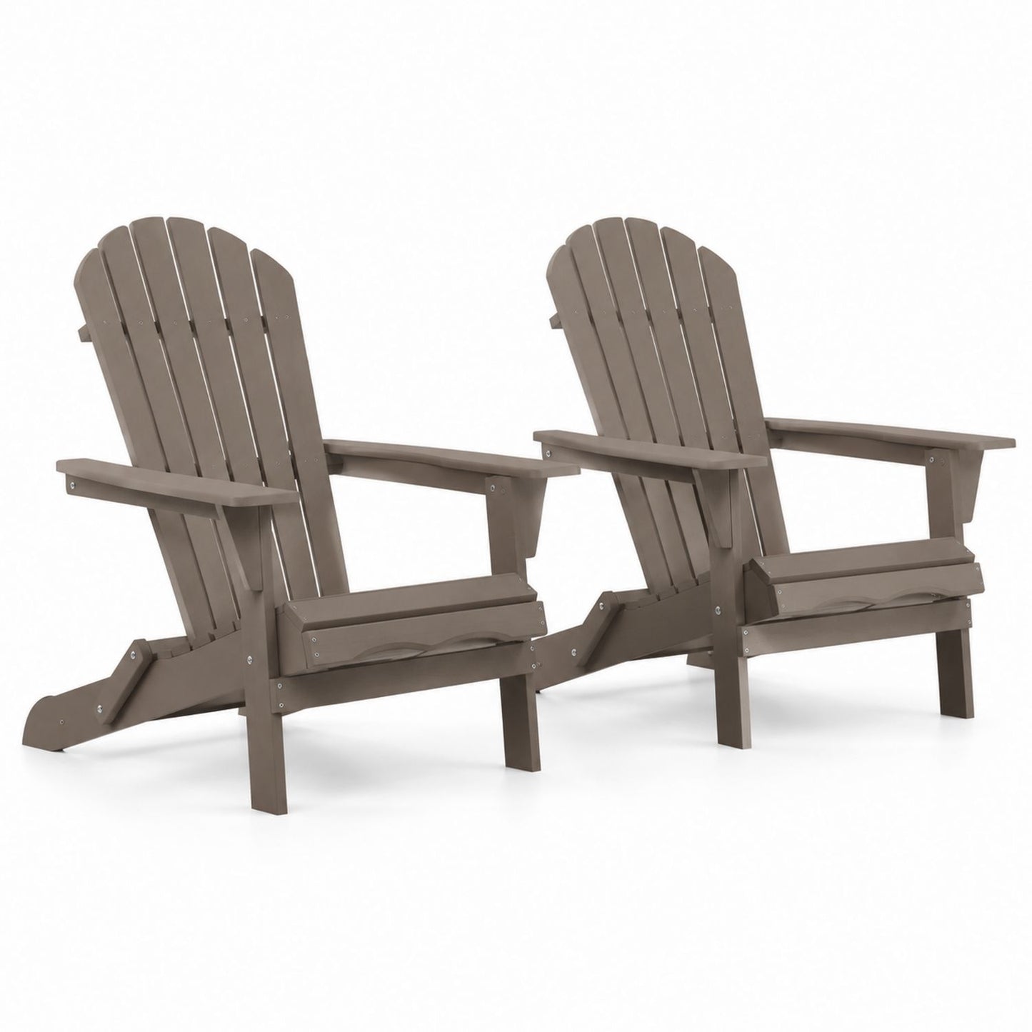 Polypropylene Outdoor Adirondack Chair Set Brown