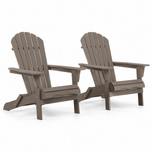 Polypropylene Outdoor Adirondack Chair Set Brown