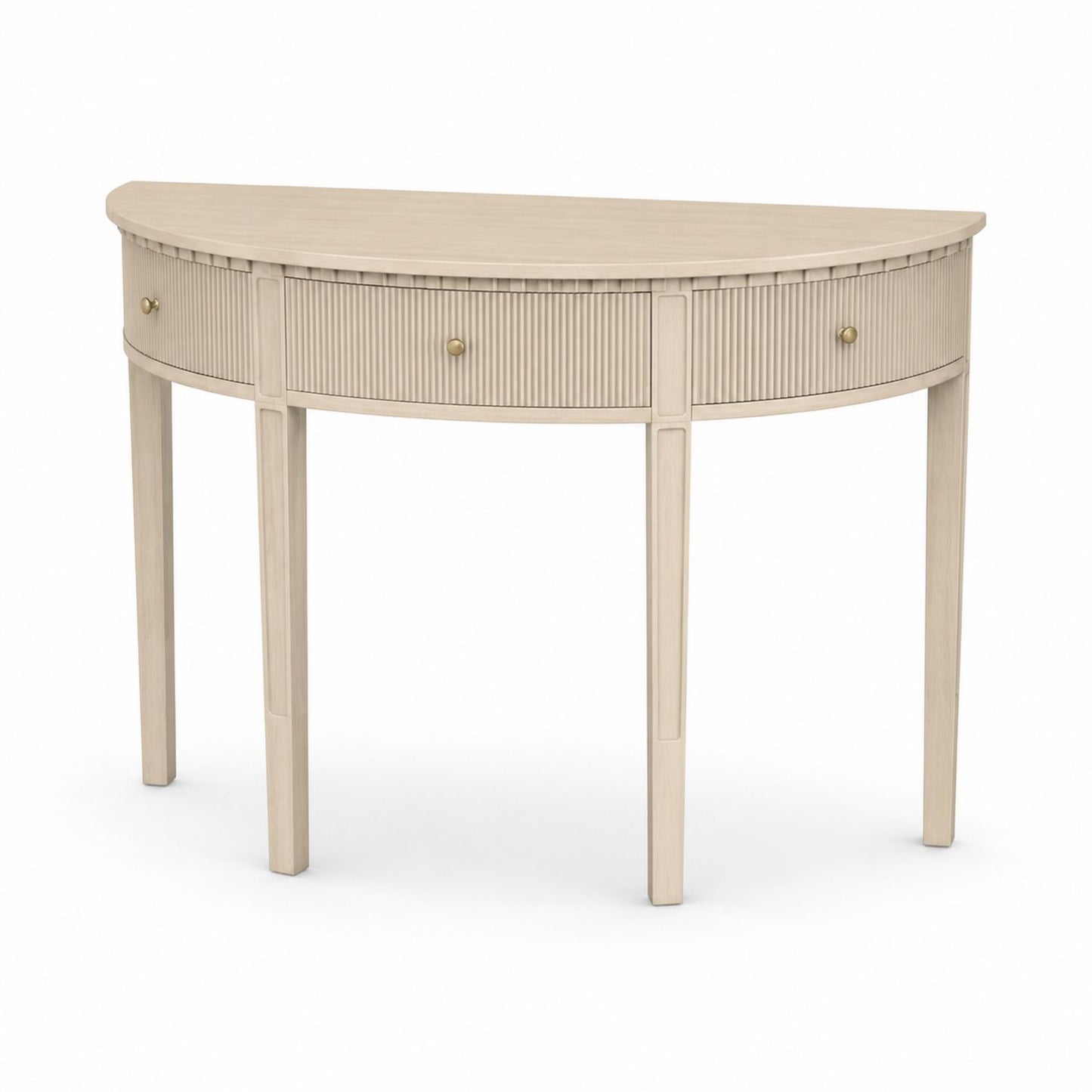 Half Moon Console Table Wood Light Beige