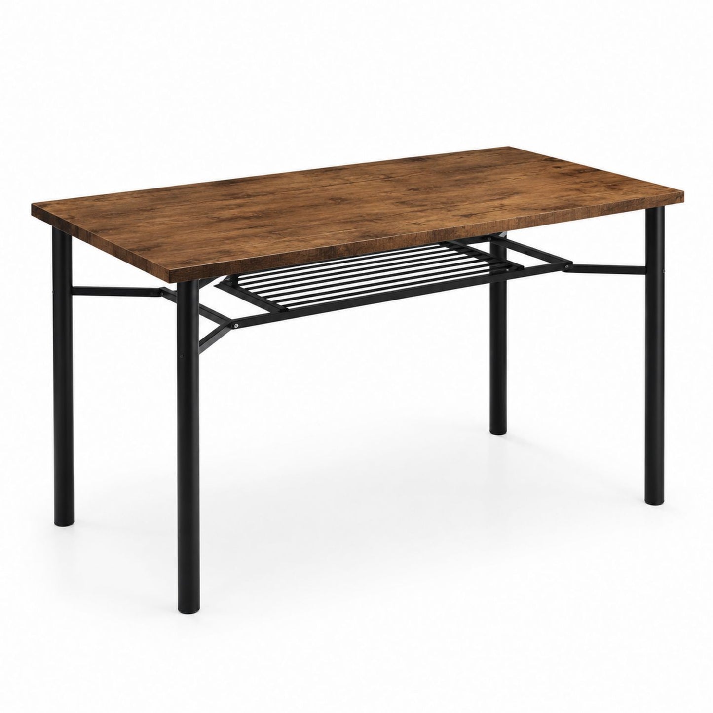 Rectangular MDF Wood Dining Table with Metal Frame 120cm
