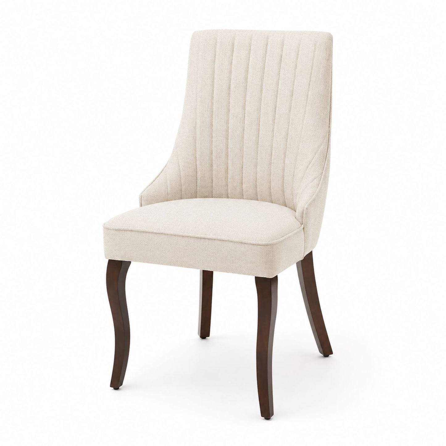 Polyester Upholstered Dining Chair with Wood Legs