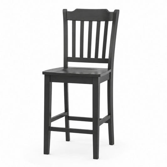 Wood Bar Stool Black 17.32in x 18.90in x 40.16in