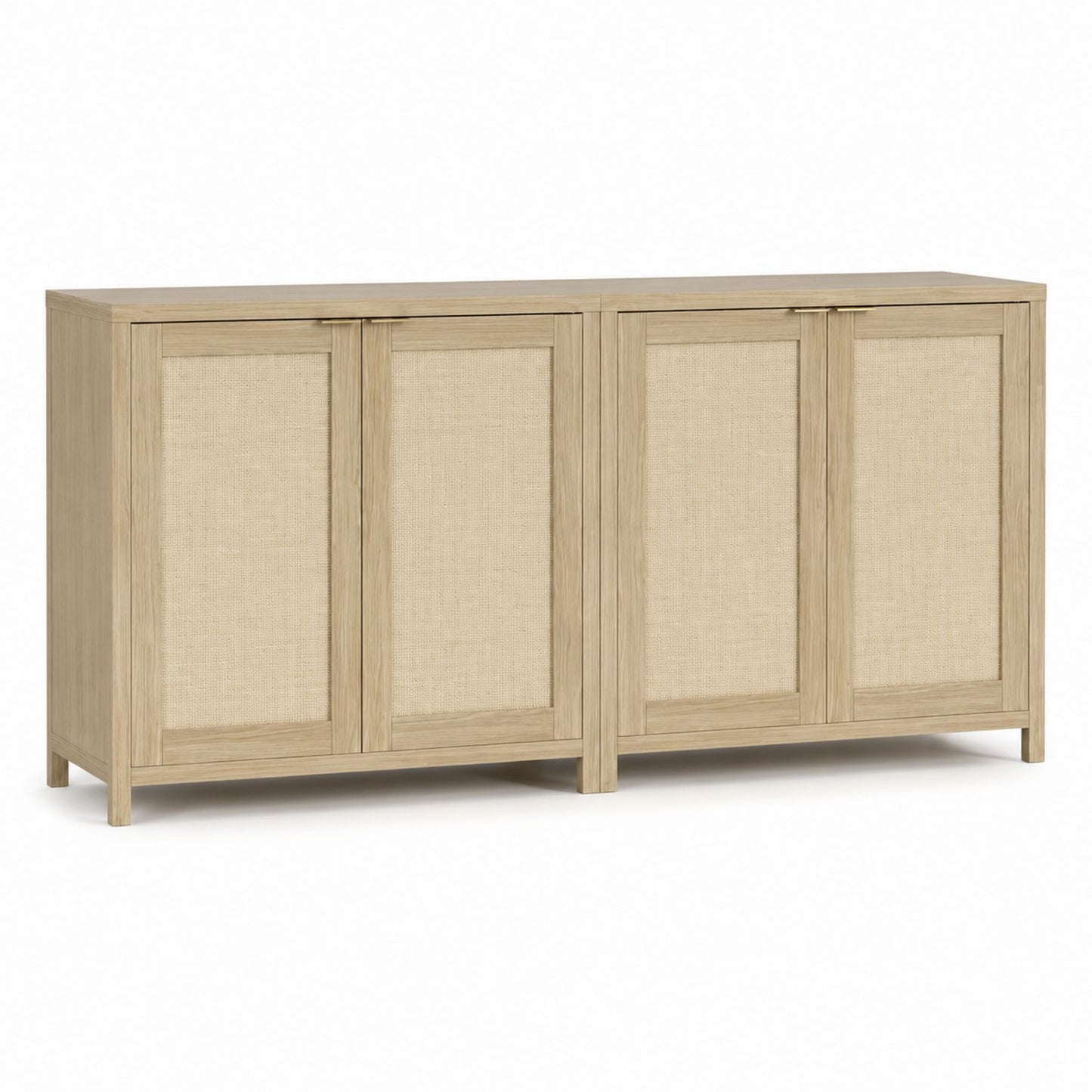 Wood Veneer Sideboard with Rattan Doors 180cm