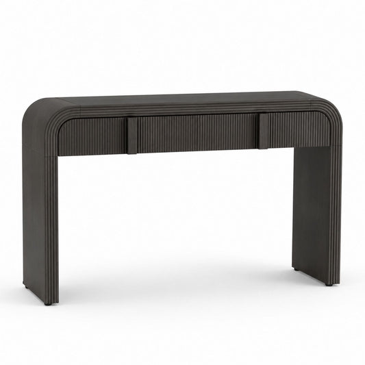 Wood Console Table Black Rectangular 120cm x 40cm x 75cm