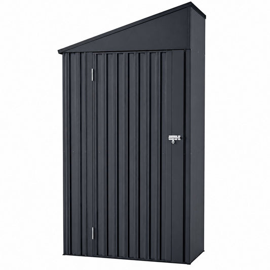 Metal Storage Shed Black Vertical 180cm x 100cm x 200cm