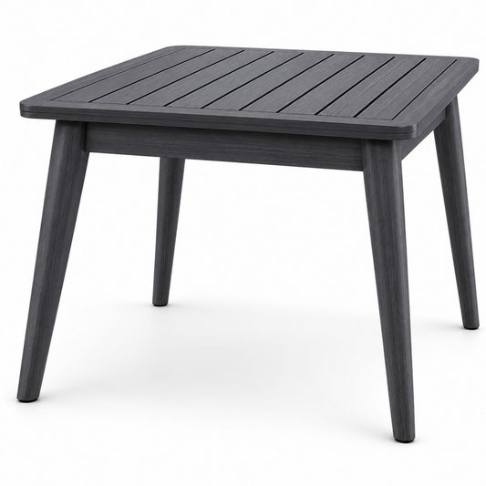 Square Outdoor Dining Table Eucalyptus Wood Gray 35in
