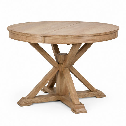 Round Wooden Dining Table Light Brown 120cm